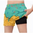 thumbnail image 2 of Crunowin Boys Summer Shorts Ice Cream Print Elastic Waist Lightweight Beach Shorts Green Size 14, 2 of 6