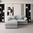 thumbnail image 1 of The Magic Home Cloud Modular L-Shaped Linen Sectional Sofa with Ottoman, Light Gray, 1 of 13