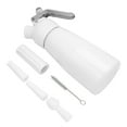 thumbnail image 1 of Dispensador portátil de crema batida de aluminio rojo de 250 ml para mantequilla y postres, batidor de espuma blanco, 1 of 14