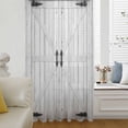 thumbnail image 6 of Farmhouse Wood Grain Sheer Curtains 96 Inches Long, Vintage Country Barn Gate Grey Light Filering Curtains, Privacy Drapes Simi Floor to Veiling Curtain for Living Room Bedroom Large Window Treatment, 6 of 9