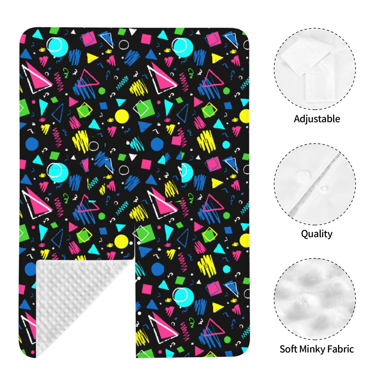 Naloa Geometric 1980s Styled Baby Car Seat Cover, Breathable Baby Carrier Cover, Multiuse Baby Carrier Cover & Nursing Breastfeeding Cover