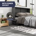 thumbnail image 4 of ZAFLY Murphy Bed Cabinet with USB Charging Station, Murphy Cube Cabinet Chest Bed with Drawer & Folding Mattress, Queen Size Bed for Living Room/Bedroom/Studio - Grey, 4 of 8
