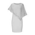 thumbnail image 5 of Rvkxad Summer Dresses for Women 2025 Trendy Sleeveless Crew Neck Bodycon Pencil Dresses Wedding Guest Mini Dress Knee Length Dress White M, 5 of 5