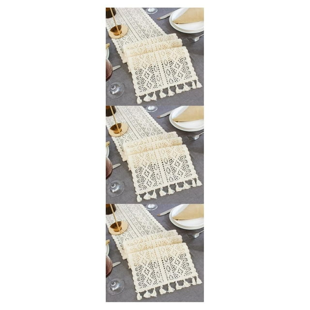Naiovety Mantel hueco respetuoso con el medio ambiente, fácil de lavar y colocar, elegante mantelería para fiesta de boda, blanco, 24*220CM Type1 NO1