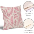 thumbnail image 3 of Pink Leaf Plant Pillow Covers 16X16 Inch Set of 2 Tropical Fern Herbs Botanical Leaves Floral Decorative Pillow Cases Vintage Cushion Case Farmhouse Home Decor for Couch Sofa Porch Outdoor, 3 of 6
