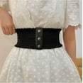 thumbnail image 6 of Women's Wide Belt Stretchy Dress Belts Elastic Snap-Button Corset Belts for Women Waist Belt Waistband, 6 of 6