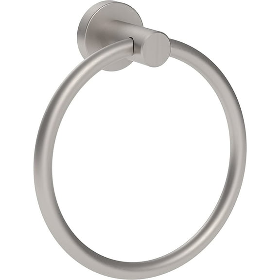 Brushed Nickel Hand Towel Holder for Bathroom Kitchen Towel Ring Modern Rounded Base Wall Mount SUS304 Stainless Steel