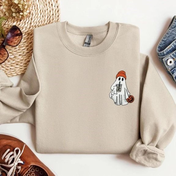 Ghost Ice Coffee Embroidered, Sweatshirt