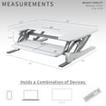 thumbnail image 5 of VIVO White Height Adjustable Standing Desk Monitor Riser Tabletop Sit to Stand, 5 of 9