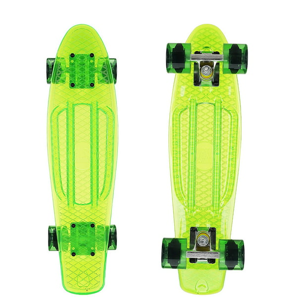 Light Up 22" Cruiser Skateboard Complete Plastic Retro Board with LED Flashing Light Up Wheels For Boys and Girls - Walmart.com