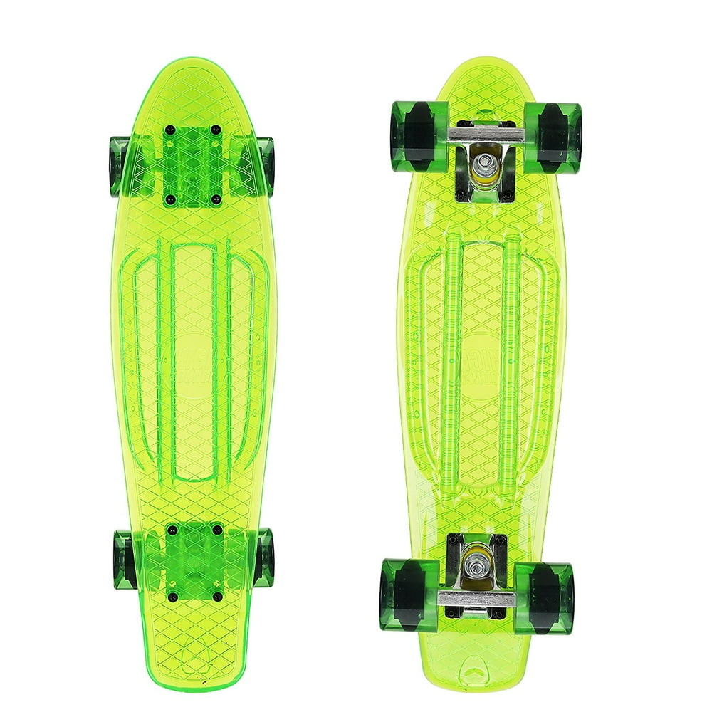 Light Up 22" Cruiser Skateboard Complete Plastic Retro Skate Board with