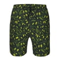 thumbnail image 3 of Balery Green Branch Olive Traje de Baño Estilo Hawaiano para Hombre, Shorts de Secado Rápido con Bolsillos-Medium, 3 of 6