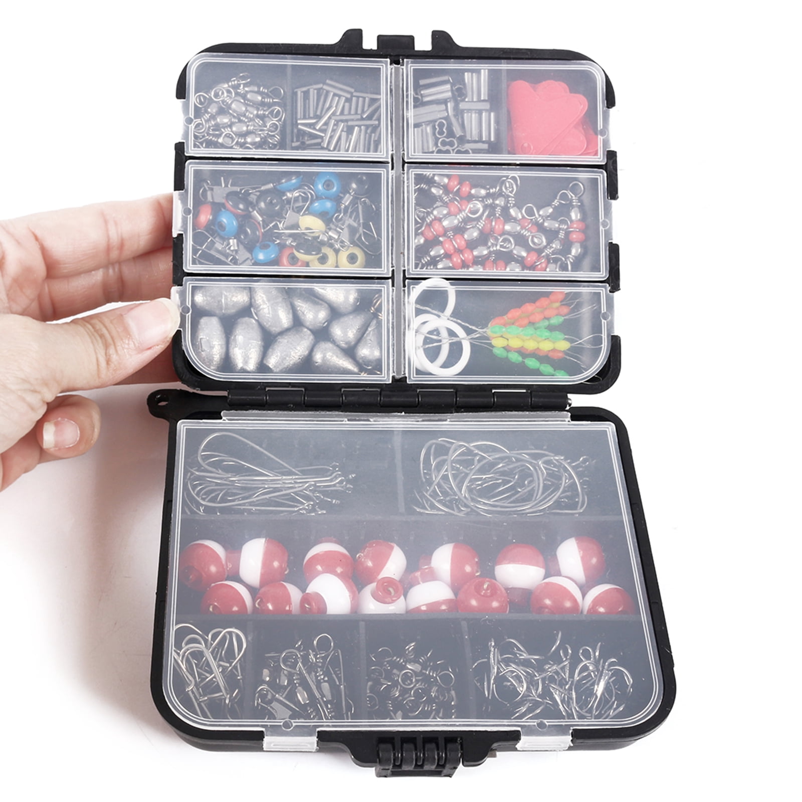 273PCS Fishing Accessories Kit with Fishing Pliers, Hook Remover Tool, Swivels, Hooks, Weights & Floats, Saltwater Freshwater Fishing Gear Set