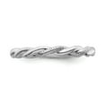 thumbnail image 4 of Sterling Silver Stackable Expressions Rhodium Plated Twist Ring Size 10, 4 of 5