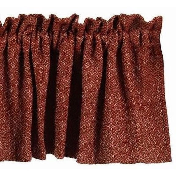 Philmont Jacquard Valance - Barn Red 72x15.5