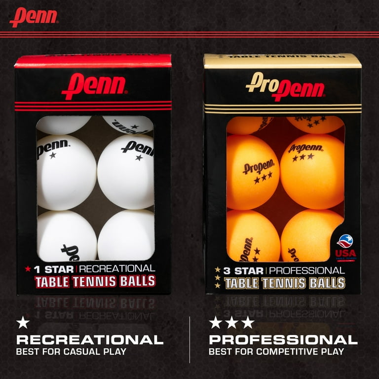 Penn 40mm 1-Star White Table Tennis Balls; Box of 36 Official Tournament  Size Ping Pong Balls