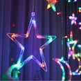 thumbnail image 1 of Festive Curtain Lights, Christmas Decorations String Lights Battery Operated for Indoor Decor, High Brightness Hollow Star Moon Pendants Create Romantic Atmosphere, Multicolor Linkable Fairy Lights, 1 of 7