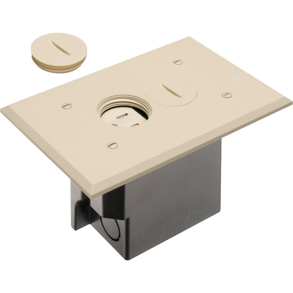 Arlington FLBR101LA1 Floor Electrical Box Kit with Outlet and Plate