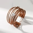 thumbnail image 6 of YYKihy Girl Leather Cuff Bracelet Set Multilayer Wrap Bracelet Star Bracelet Clasp Bracelet For Women, 6 of 7