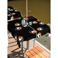 thumbnail image 2 of Outdoor Tablecloth with Umbrella Hole for Patio/Picnic/Party/Camping, Black Soccer Waterproof Table Cloth Square Cover Washable, Orange Blue Football Sports (60"x 60"), 2 of 9