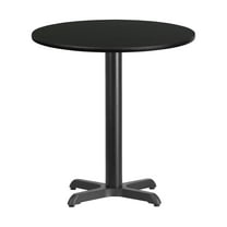 Flash Furniture Stiles 24'' Round Black Laminate Table Top with 22'' x 22'' Table Height Base