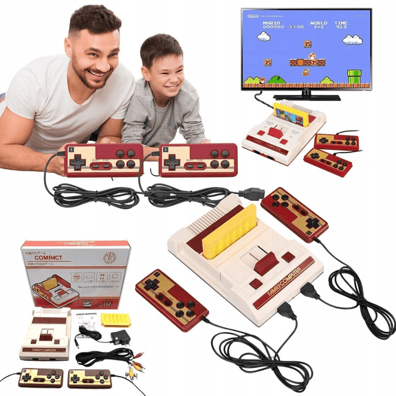 Mini Game Console with NES Dual Controllers