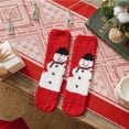 thumbnail image 1 of Chaussettes de Maison en Peluche Tissée Corail Chaud Automne Hiver Noël, 1 of 3
