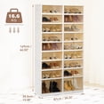 thumbnail image 5 of 9-Tier 36 Pairs Foldable Shoe Rack Organizer, HONEIER Large Plastic Shoes Organizer with Magnetic Door Collapsible Shoes Storage Box Shoe Cabinet Easy Assembly 66"H x 13"W x 34"L, 5 of 11
