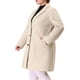thumbnail image 4 of Abrigo de mujer de talla grande Agnes Orinda con solapa muesca, de un solo botón, abrigo largo de invierno con bolsillos 3X color crema blanco, 4 of 7