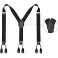 thumbnail image 2 of Men Button Suspenders Adjustable, Heavy Duty Y-Back Elastic Tuxedo Elastic Mens Suspenders with Leather Buttons End, 2 of 6