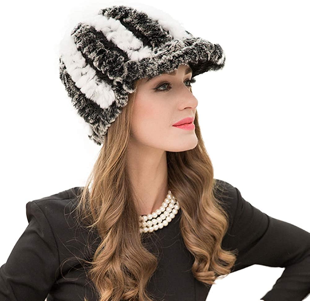 Women's Faux Fur Newsboy Cap Russian 