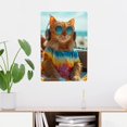 thumbnail image 2 of Letreros metálicos de hojalata con adorable gatito naranja cantando, decoración de pared de 8 x 12 pulgadas, 2 of 8