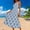 Navy(New), variant on PNTUTB Summer Fashion Women's Print Round Neck Casual Loose Comfortable Resort Style Sleeveless Maxi Dress