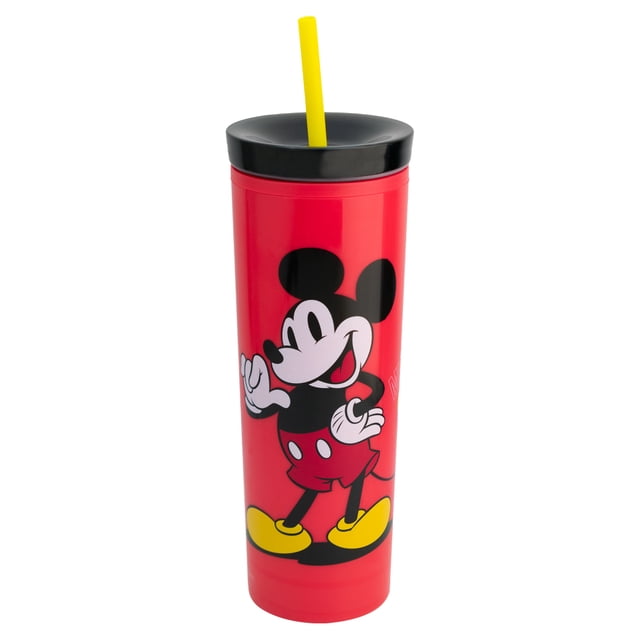 Vaso Alto Térmico Doble Pared, Diseño Mickey Mouse Disney Clásicos, Vaso Reutilizable para Todo Tipo de Bebidas, 450 ml