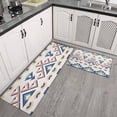thumbnail image 2 of Colorful Geometric Triangle Diamond Pattern Kitchen Rugs Sets Of 2,Anti Fatigue Kitchen Mat Rugs Non Slip Washable,Decorative Kitchen Floor Mats for Kitchen,Sink,Laundry,17"x30"+17"x47", 2 of 7