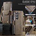 thumbnail image 7 of for Samsung Galaxy Z Fold 5 Wallet Case with Card Holders - Classic PU Leather Case for Women & Men, Hidden Stand, Wrist Strap, Magnetic Clasp Full Body Protection Phone Cover, Brown, 7 of 7
