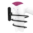 thumbnail image 1 of Oleegame 1PC Spoon And Lid Rest Wall Mount Spring Style Hair Dryer Holder Rack Hair Drier Storage Organizer Black, 1 of 8