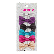 Gimme Glitter Bows Hair Clip, Assorted Colors, 6 Ct