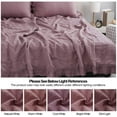 thumbnail image 6 of Simple&Opulence 100% Linen Frill Farmhouse Duvet Cover Set,Queen Size (88''x92''), 3 Piece Belgian Flax Bedding(1 Comforter Cover+2 Pillowshams) with Ruffled Edges, Soft and Breathable, Purple, 6 of 9