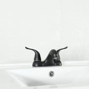 Mainstays 4-inch Centerset Bathroom Faucet with Push Pop-up, Dual Handle, Matte Black