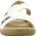 thumbnail image 3 of kozi Sandale Compensée Décontractée Confortable pour Femme, Mocassin à Enfiler OY3132 avec Bande Élastique et Bout Rond Ouvert, Blanc, Taille 10, 3 of 8