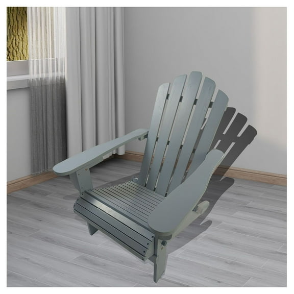 Outdoor or indoor Wood Adirondack chair, foldable, grey Gray
