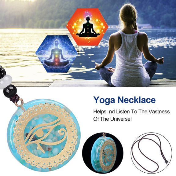 Teissuly Yoga Meditation Chakra Energy Crystal Stones Pendant Necklace