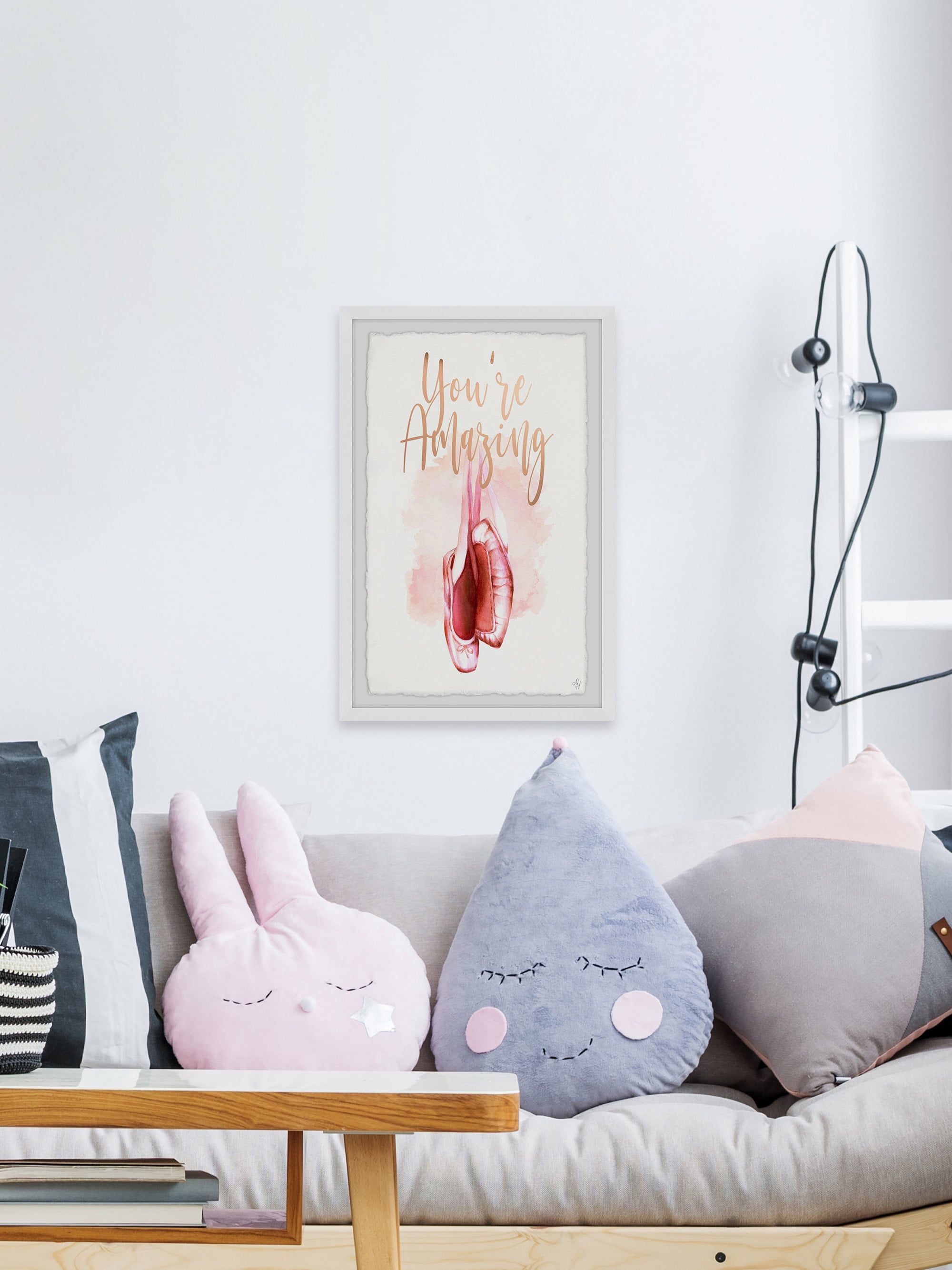 Marmont Hill Amazing Ballet Shoes Framed Wall Art, 16.00" x 1.50"