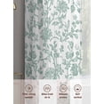 thumbnail image 7 of Spring Flower Semi Sheer Curtains 63 Inch Length 2 Panels Set, Vintage Farmhouse Turquoise Boho Leaf Sheer Kitchen Curtain Privacy Voile Window Curtain for Living Room Bedroom Rod Pocket Drapes, 7 of 7