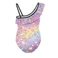 thumbnail image 5 of Uorisanigo Bathing Suits for Girls Size 3-4 Colorful Heart Summer Beach Vacation Swimwear with Ruffled Sleeve Straps One Piece Swimsuit Pool Party, 5 of 7