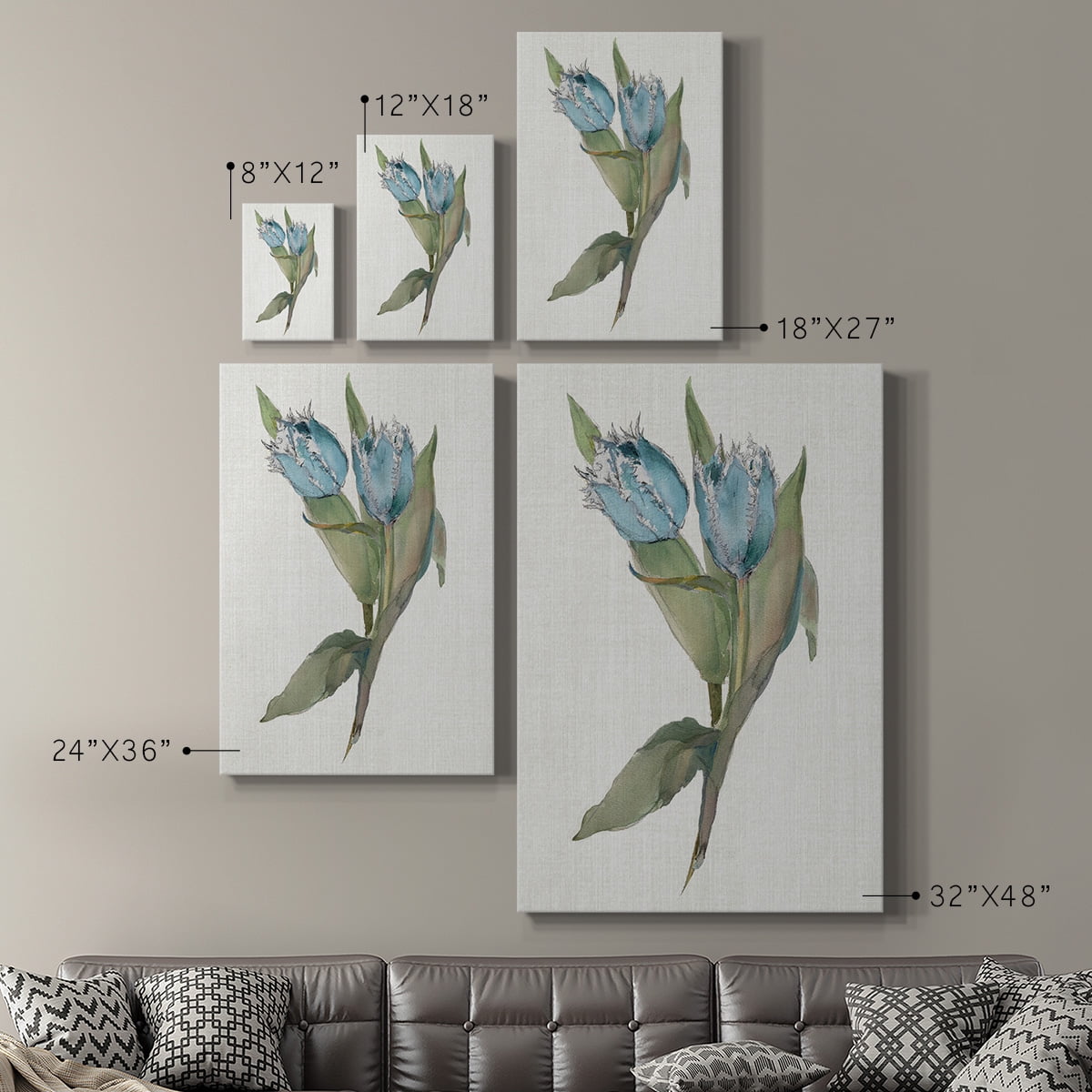 Blue Tulip Picks II Premium Gallery Wrapped Canvas - Ready to Hang