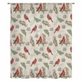 thumbnail image 2 of Cardinal Bird Sheer Curtains 54 Inches Long, Holly Branches Berry Winter Beige Light Filering Curtains, Breathable Simi Curtain Privacy Drapes for Kitchen Bathroom Nursery Small Window Treatment, 2 of 9