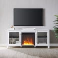 thumbnail image 4 of Evelyn&Zoe Quincy Rectangular TV Stand with Log Fireplace for TV's up to 65", White, 4 of 11