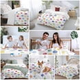 thumbnail image 5 of 3 Piece Colorful Polka Dot Duvet Cover Set California King,Microfiber Comforter/Quilt Cover with Corner Ties and 2 Pillowcases,Rainbow Polka Dot Watercolor All Season Soft Bedding with Zipper Closure, 5 of 8